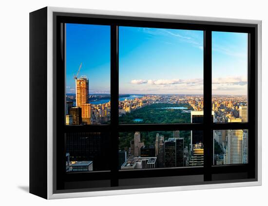 Window View, Special Series, Central Park, Sunset, Manhattan, New York, United States-Philippe Hugonnard-Framed Premier Image Canvas