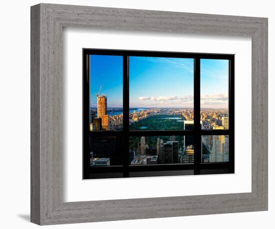 Window View, Special Series, Central Park, Sunset, Manhattan, New York, United States-Philippe Hugonnard-Framed Photographic Print