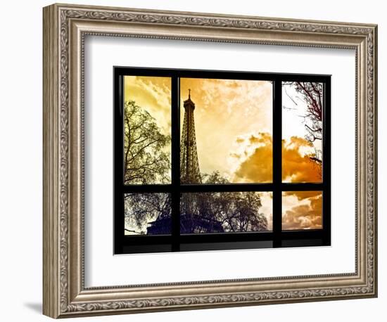 Window View, Special Series, Eiffel Tower at Sunset, Paris, France, Europe-Philippe Hugonnard-Framed Photographic Print