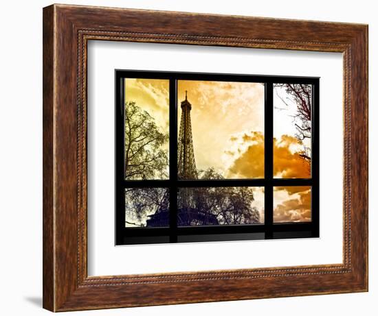 Window View, Special Series, Eiffel Tower at Sunset, Paris, France, Europe-Philippe Hugonnard-Framed Photographic Print