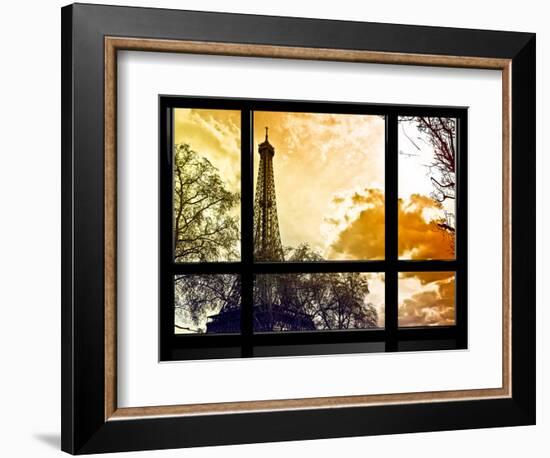 Window View, Special Series, Eiffel Tower at Sunset, Paris, France, Europe-Philippe Hugonnard-Framed Photographic Print