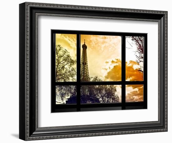 Window View, Special Series, Eiffel Tower at Sunset, Paris, France, Europe-Philippe Hugonnard-Framed Photographic Print