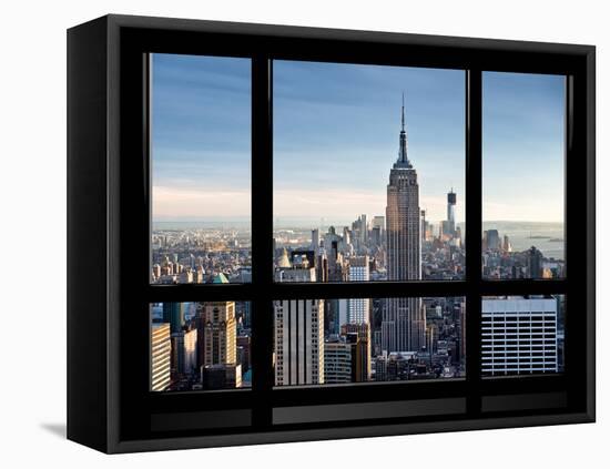 Window View, Special Series, Empire State Building, Manhattan, New York, United States-Philippe Hugonnard-Framed Premier Image Canvas