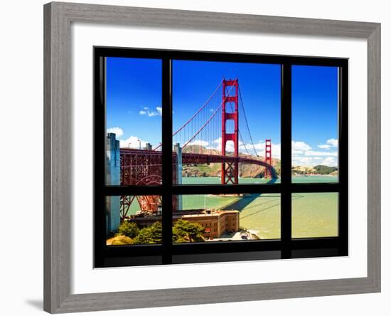 Window View, Special Series, Golden Gate Bridge, San Francisco, California, United States-Philippe Hugonnard-Framed Photographic Print