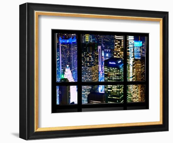 Window View, Special Series, Landscape by Night, Manhattan, New York City, United States-Philippe Hugonnard-Framed Photographic Print