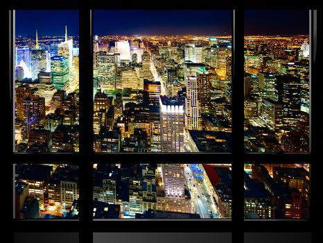 Window View, Special Series, Skyline by Night, Manhattan, New York City,  United States' Photographic Print - Philippe Hugonnard | Art.com