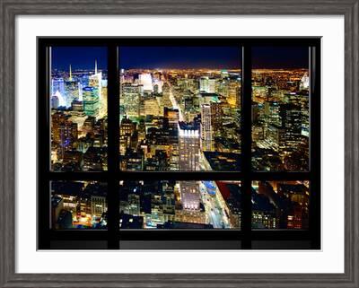 Window View Special Series Skyline By Night Manhattan New York City United States Photographic Print Philippe Hugonnard Art Com