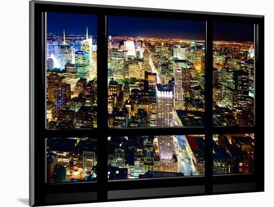 Window View, Special Series, Skyline by Night, Manhattan, New York City, United States-Philippe Hugonnard-Mounted Photographic Print