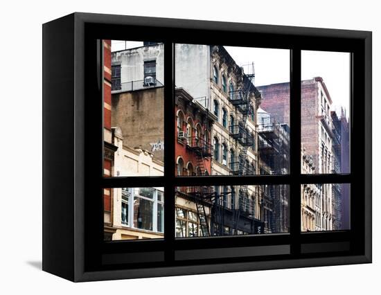 Window View, Special Series, Soho Building, Manhattan, New York City, United States-Philippe Hugonnard-Framed Premier Image Canvas