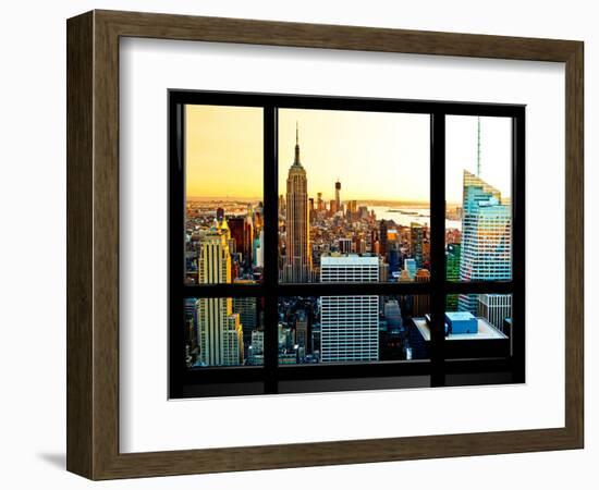 Window View, Special Series, Sunset, Empire State Building, Manhattan, New York, United States-Philippe Hugonnard-Framed Photographic Print