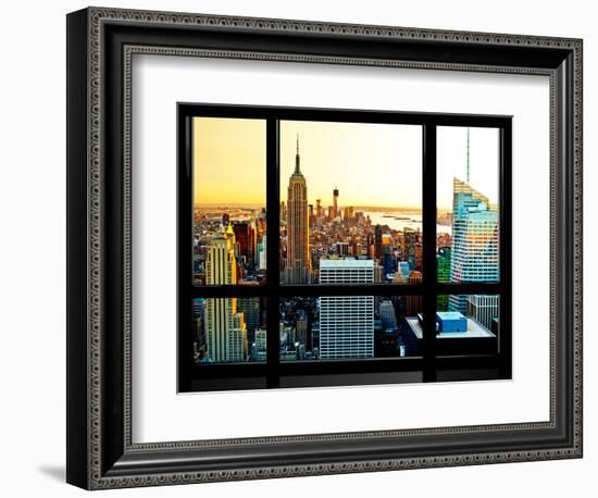 Window View, Special Series, Sunset, Empire State Building, Manhattan, New York, United States-Philippe Hugonnard-Framed Photographic Print