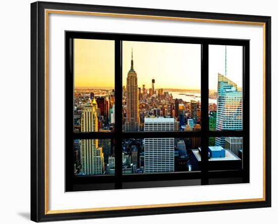 Window View, Special Series, Sunset, Empire State Building, Manhattan, New York, United States-Philippe Hugonnard-Framed Photographic Print