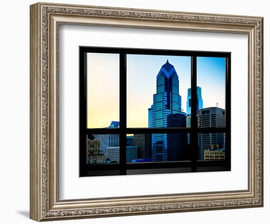 Window View, Special Series, Sunset Philly Skyscrapers View, Philadelphia, Pennsylvania, US, USA-Philippe Hugonnard-Framed Photographic Print