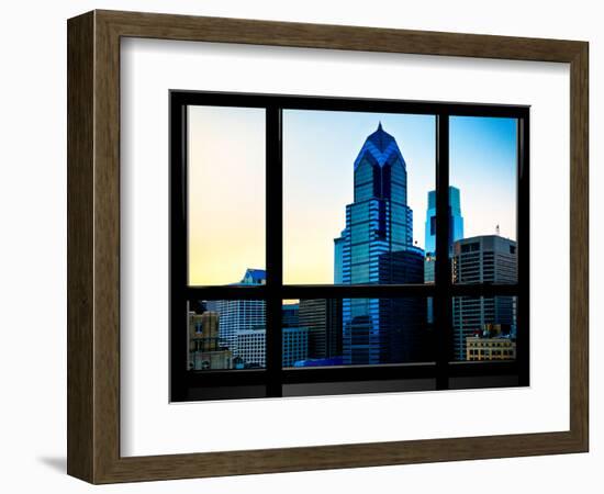 Window View, Special Series, Sunset Philly Skyscrapers View, Philadelphia, Pennsylvania, US, USA-Philippe Hugonnard-Framed Photographic Print