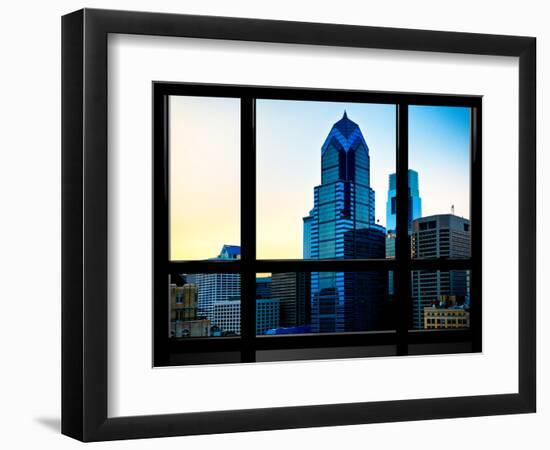 Window View, Special Series, Sunset Philly Skyscrapers View, Philadelphia, Pennsylvania, US, USA-Philippe Hugonnard-Framed Photographic Print