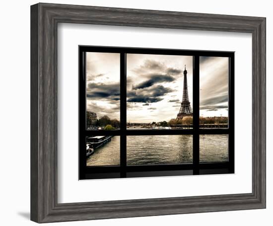 Window View, Special Series, the Eiffel Tower and Seine River Views, Paris, France, Europe-Philippe Hugonnard-Framed Photographic Print