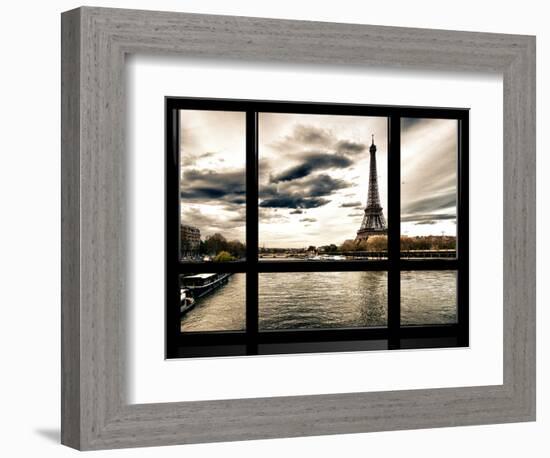 Window View, Special Series, the Eiffel Tower and Seine River Views, Paris, France, Europe-Philippe Hugonnard-Framed Photographic Print