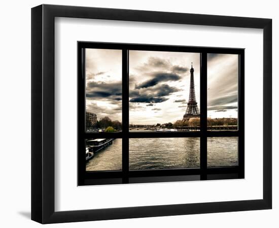 Window View, Special Series, the Eiffel Tower and Seine River Views, Paris, France, Europe-Philippe Hugonnard-Framed Photographic Print