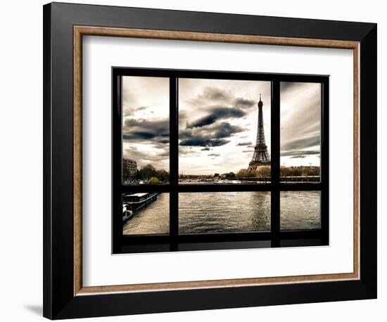 Window View, Special Series, the Eiffel Tower and Seine River Views, Paris, France, Europe-Philippe Hugonnard-Framed Photographic Print