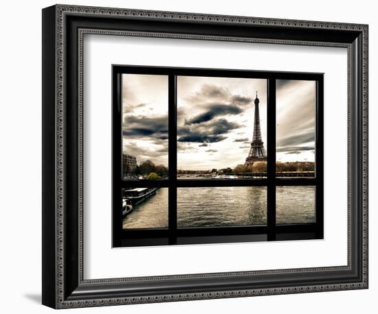 Window View, Special Series, the Eiffel Tower and Seine River Views, Paris, France, Europe-Philippe Hugonnard-Framed Photographic Print