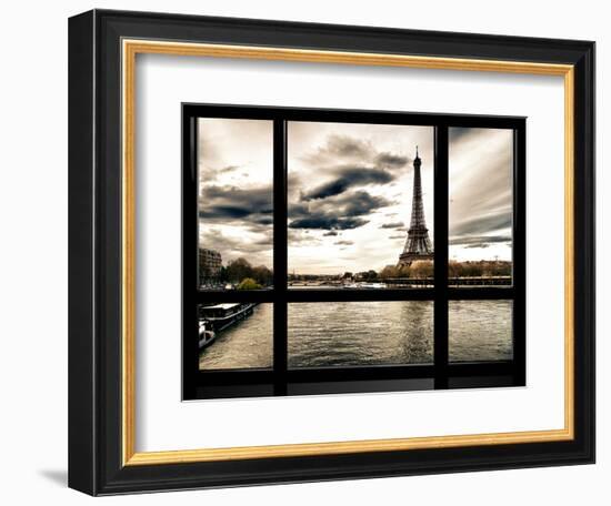 Window View, Special Series, the Eiffel Tower and Seine River Views, Paris, France, Europe-Philippe Hugonnard-Framed Photographic Print