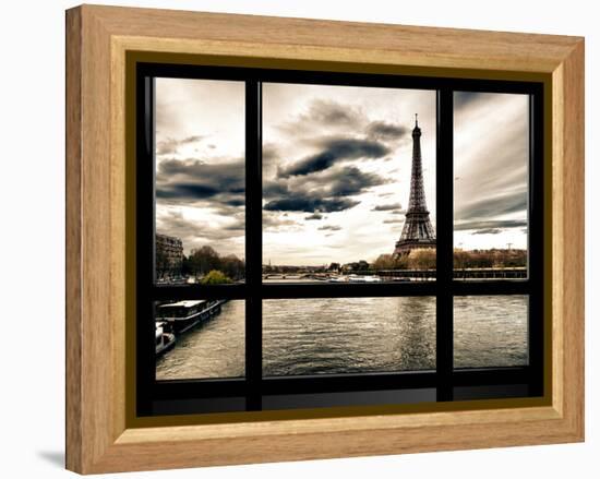 Window View, Special Series, the Eiffel Tower and Seine River Views, Paris, France, Europe-Philippe Hugonnard-Framed Premier Image Canvas