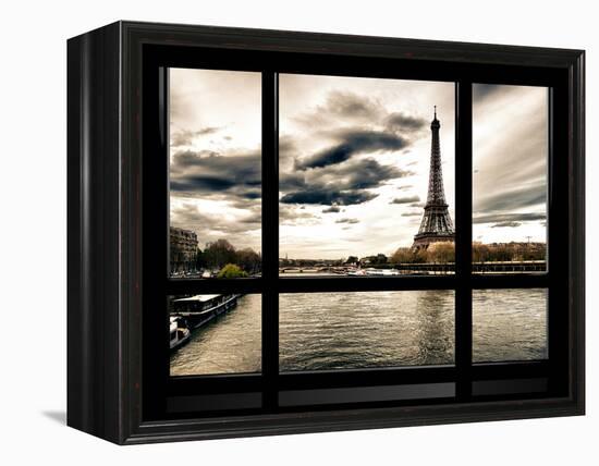 Window View, Special Series, the Eiffel Tower and Seine River Views, Paris, France, Europe-Philippe Hugonnard-Framed Premier Image Canvas