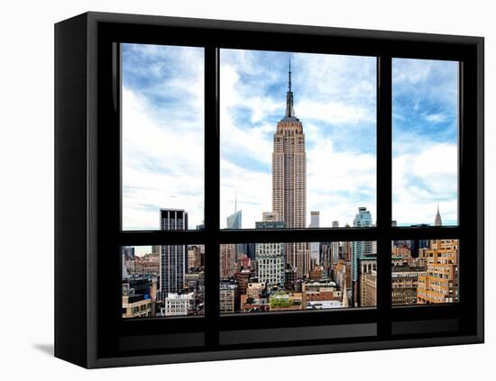 Window View, Special Series, Urban Skyline, Empire State Building, Midtown Manhattan, NYC-Philippe Hugonnard-Framed Premier Image Canvas