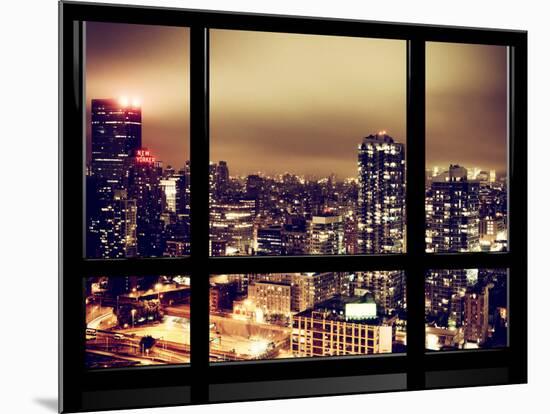 Window View, Urban Landscape by Night, Misty View, New Yorker Hotel View, Midtown Manhattan, NYC-Philippe Hugonnard-Mounted Photographic Print