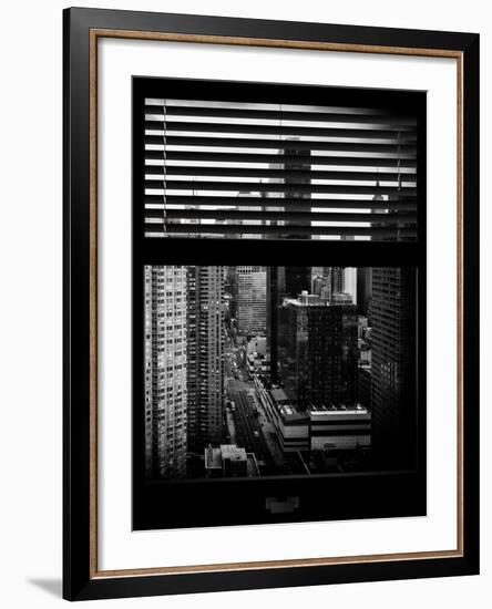 Window View with Venetian Blinds: 42nd Street with the Empire State Building and Times Square-Philippe Hugonnard-Framed Photographic Print