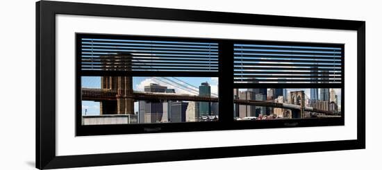 Window View with Venetian Blinds: New York City with One World Trade Center and East River-Philippe Hugonnard-Framed Photographic Print