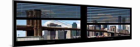 Window View with Venetian Blinds: New York City with One World Trade Center and East River-Philippe Hugonnard-Mounted Photographic Print