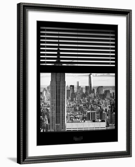 Window View with Venetian Blinds: New York Landscape-Philippe Hugonnard-Framed Photographic Print