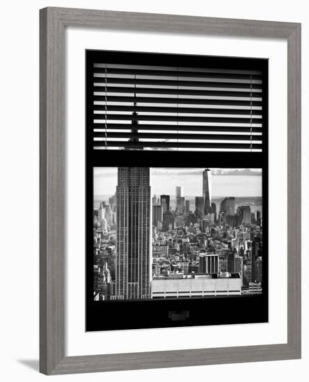 Window View with Venetian Blinds: New York Landscape-Philippe Hugonnard-Framed Photographic Print