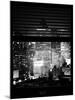 Window View with Venetian Blinds: Skyscrapers and Buildings at Times Square by Night - Manhattan-Philippe Hugonnard-Mounted Photographic Print