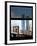 Window View with Venetian Blinds: Vertical Format of NYC Center and Brooklyn Bridge - Manhattan-Philippe Hugonnard-Framed Photographic Print