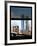 Window View with Venetian Blinds: Vertical Format of NYC Center and Brooklyn Bridge - Manhattan-Philippe Hugonnard-Framed Photographic Print