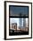 Window View with Venetian Blinds: Vertical Format of NYC Center and Brooklyn Bridge - Manhattan-Philippe Hugonnard-Framed Photographic Print