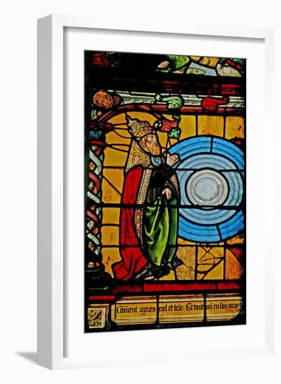 Window W1 Depicting God the Creator Creates the Heavens and the Earth-null-Framed Giclee Print