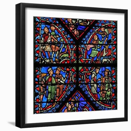 Window W2 Depicting the Magi with Herod, Annunciation to the Shepherds-null-Framed Giclee Print