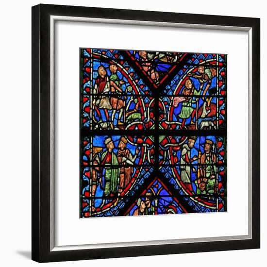 Window W2 Depicting the Magi with Herod, Annunciation to the Shepherds-null-Framed Giclee Print