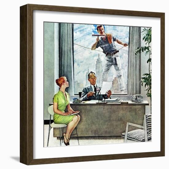 "Window Washer", September 17,1960-Norman Rockwell-Framed Premium Giclee Print