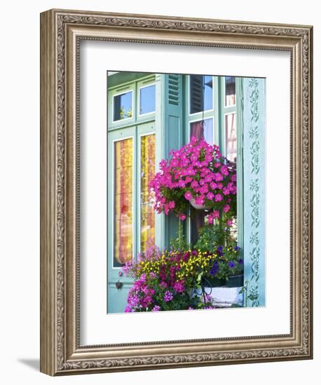 Window With Flowers, France, Europe-Guy Thouvenin-Framed Photographic Print