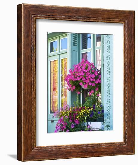 Window With Flowers, France, Europe-Guy Thouvenin-Framed Photographic Print