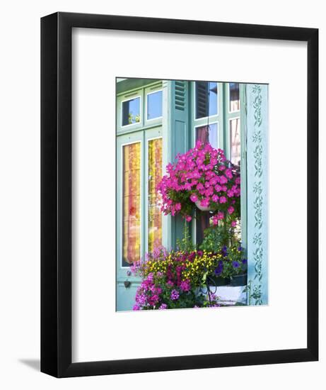 Window With Flowers, France, Europe-Guy Thouvenin-Framed Photographic Print