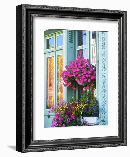 Window With Flowers, France, Europe-Guy Thouvenin-Framed Photographic Print