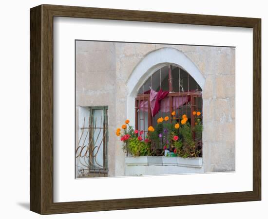 Windows and Flowers in Village, Cappadoccia, Turkey-Darrell Gulin-Framed Photographic Print