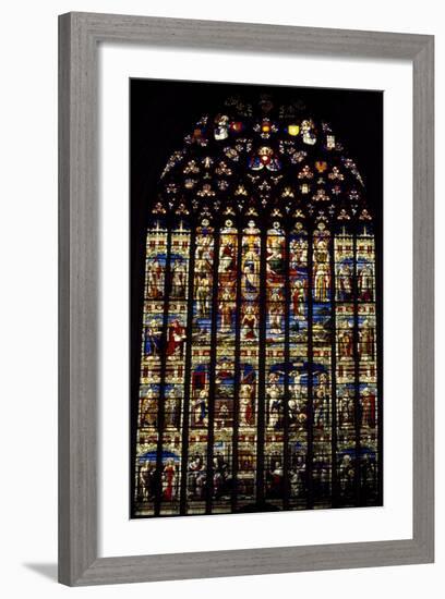 Windows from St Rumbold's Cathedral, Mechelen, Detail, Belgium-null-Framed Giclee Print