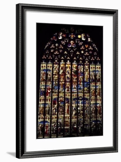 Windows from St Rumbold's Cathedral, Mechelen, Detail, Belgium-null-Framed Giclee Print