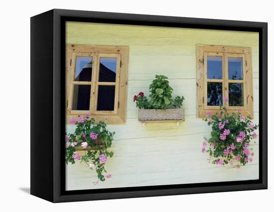 Windows of One of Unique Village Architecture Houses in Vlkolinec Village, Velka Fatra Mountains-Richard Nebesky-Framed Premier Image Canvas